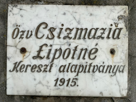 özvegy Csizmazia Lipótné, Kereszt alapítványa, 1915.